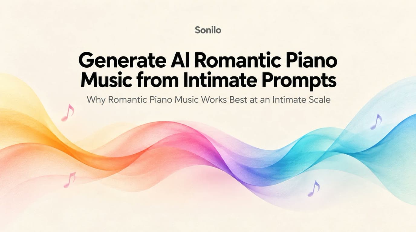 Generate AI Romantic Piano Music from Intimate Prompts — Sonilo cover