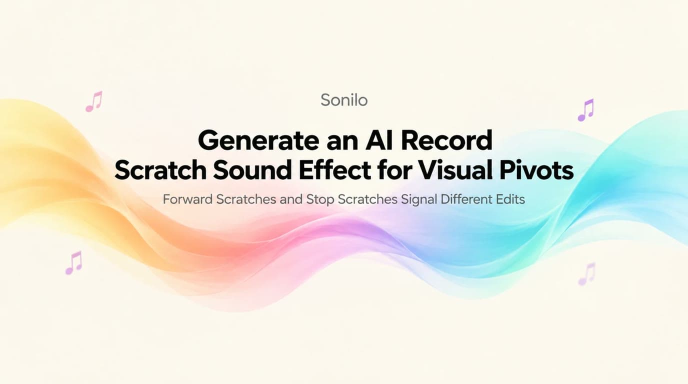 Generate an AI Record Scratch Sound Effect for Visual Pivots — Sonilo cover